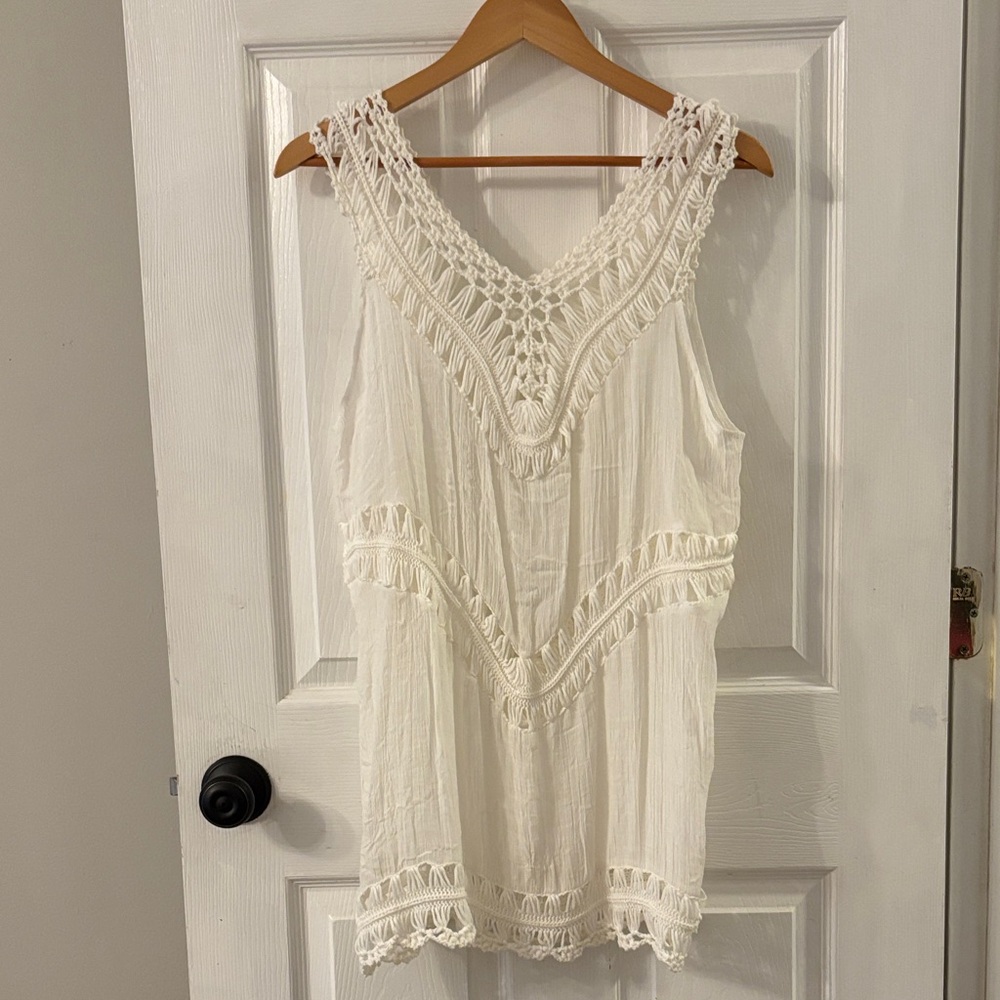 Cupshe White Sheer Swim Coverup